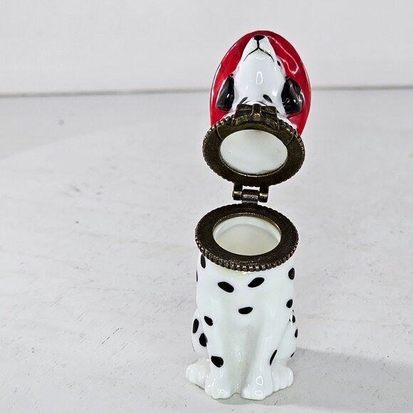 Dalmatian Firefighter Trinket Box Figurine Midwest Of Cannon Falls Spotted Dog - Picture 7 of 8